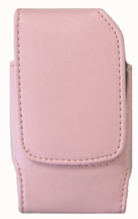 Eva Leather Pouch Pink Vertical